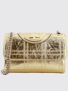 Tory Burch Metallic Gold Quilted Chain Crossbody